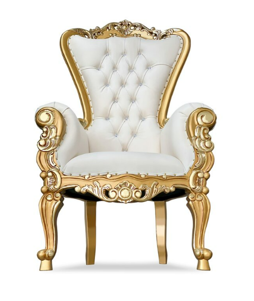 White and Gold Throne Chair